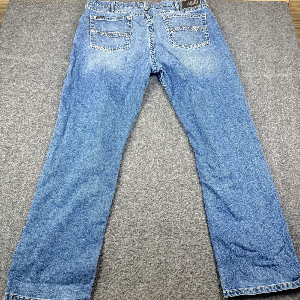 Ariat Rebar M4 Jeans Mens 42x34 Relaxed Boot Cut Workwear Distressed Whiskers - Picture 9 of 9
